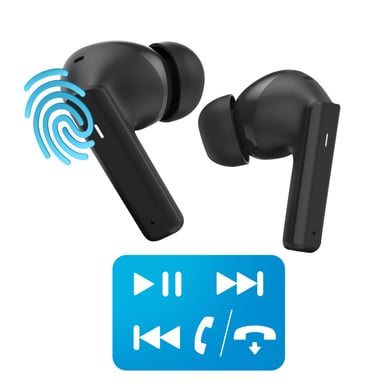 Akashi Auriculares Bluetooth con cancelación de ruido, autonomía 6h Negro