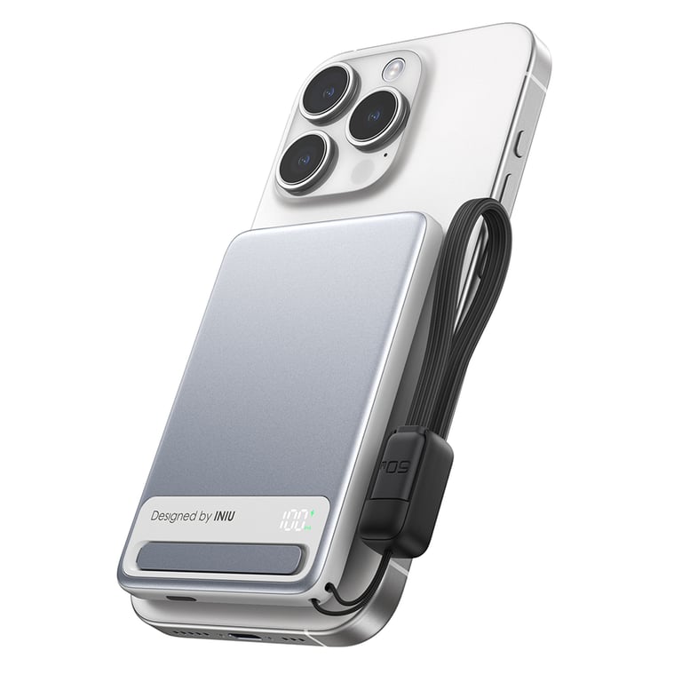 PB MagPro Slim 5k mAh Magnet+ USB C + cbl USB C Bk - vue 4