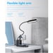 Lampe de bureau flexible Elight T9 5W avec chargeur sans fil 15W + porte-stylo alimenté par câble USB noir