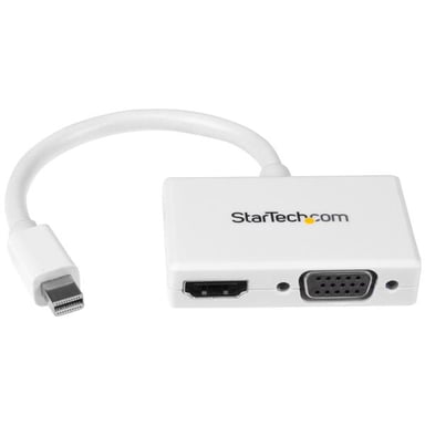 StarTech.com Adaptateur audio / vidéo de voyage - Convertisseur 2-en-1 Mini DisplayPort vers HDMI ou VGA - Blanc - Neuf