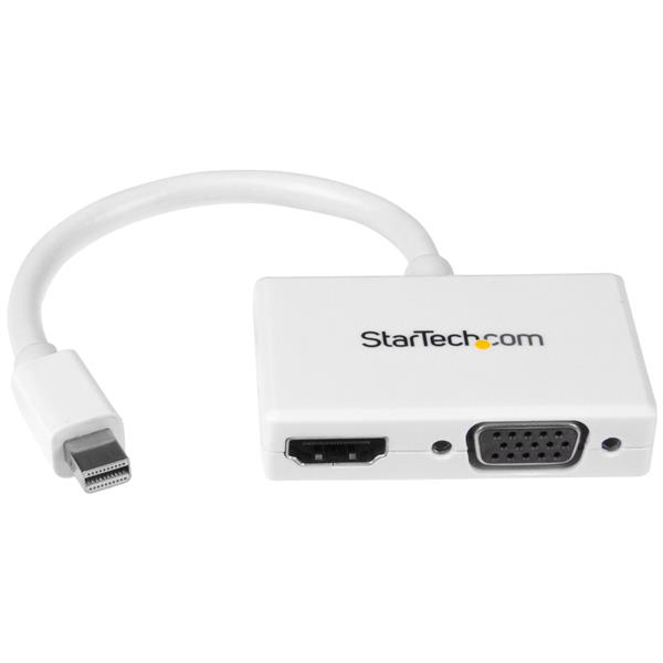 StarTech.com Adaptateur audio / vidéo de voyage Convertisseur 2 en 1 Mini DisplayPort vers HDMI ou VGA 1920x1200 / Convertisseur vidéo DisplayPort HDMI VGA pour Apple...