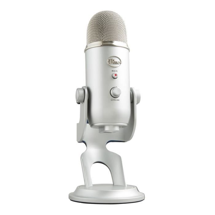 Microphone USB - Blue Yeti - Pour Enregistrement, Streaming, Gaming,  Podcast sur PC ou Mac - Argent - CStore