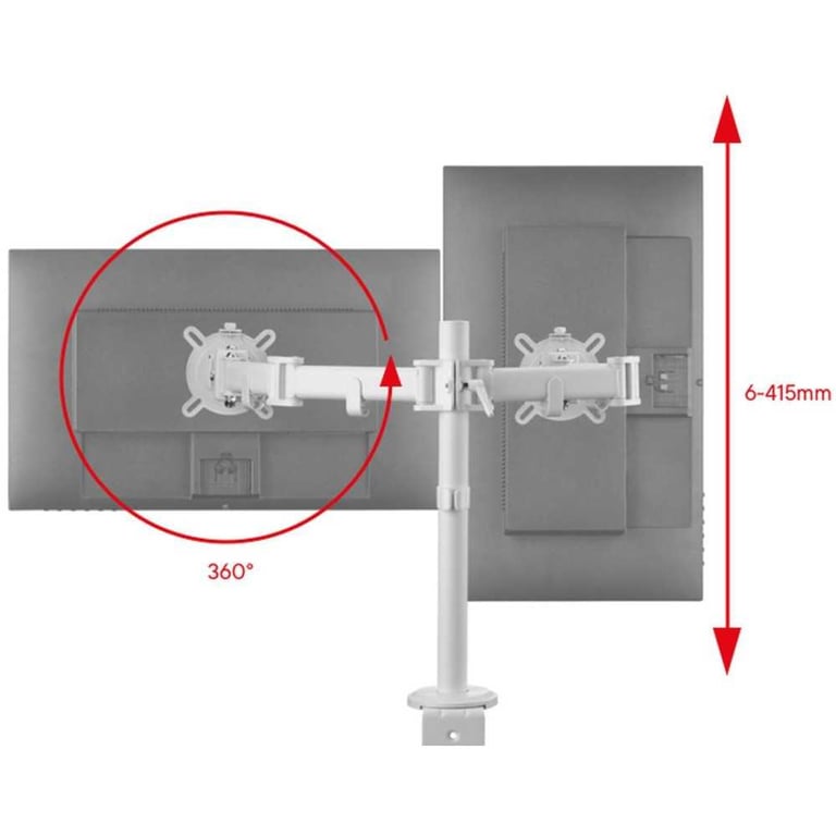 Support moniteur Smart ONE FOR ALL Vesa 100 Double Bras 13 et 32 8kgs max Hauteur réglable - vue 5