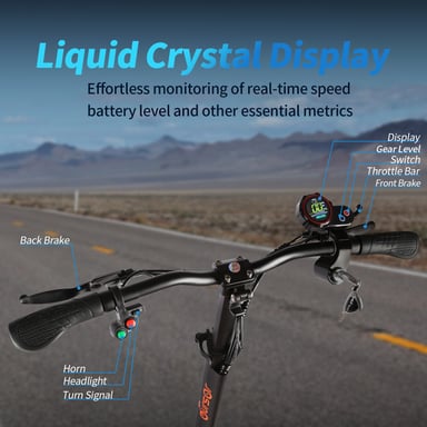 Patinete eléctrico TOURSOR X1 con asiento, batería de 48 V y 16 Ah, neumáticos de 10 pulgadas - azul