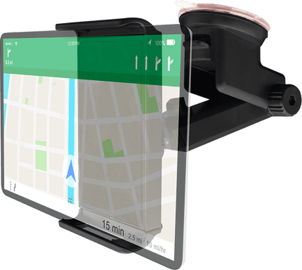 Support Voiture Pare-brise + Tableau de bord pour Smartphone / Tablette Maintien clip ajustable jusqu'à 12.3'' Noir Bigben