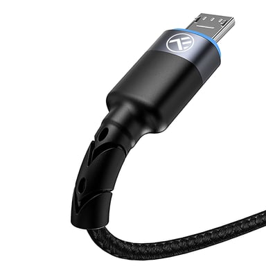 Câble de données Tellur, USB vers Micro USB, LED, Nylon Tressé, 2m, Noir