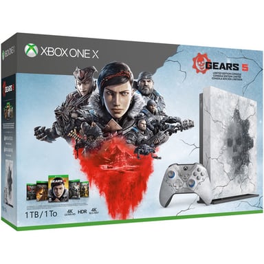 Microsoft Xbox One X 1TB, Gears 5 Limited Edition 1 To Wifi Gris, Blanc