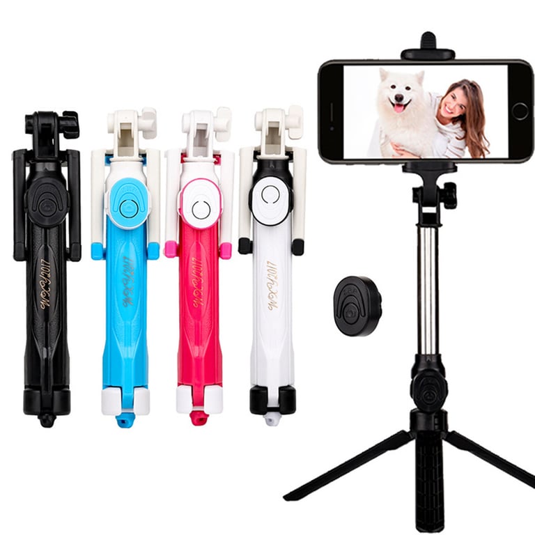 Perche Selfie avec Trepied pour Smartphone Bluetooth Sans Fil Selfie Stick  Android IOS Réglable Telecommande Photo - Shot Case