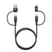 Akashi Cable 4 en 1 USB-C y USB a USB-C y Lightning Carga 20W 1m Negro