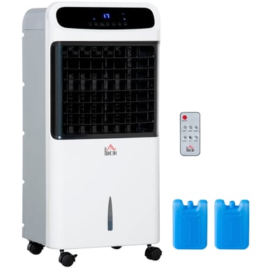 Climatiseur Mobile Évaporatif 4 en 1 12L 3 Vitesses Télécommande Blanc