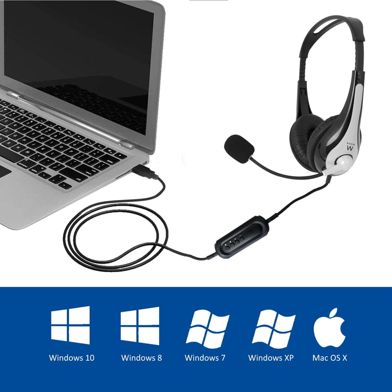 Casque Ewent EW3565 – Casque USB Avec Microphone, Contrôle du Volume - vue 2