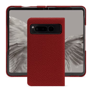 Coque cuir Google Pixel Fold -  - Rouge - Cuir grainé