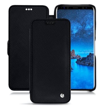 Housse cuir Samsung Galaxy S9 -  - Noir - Cuir saffiano
