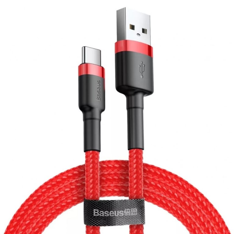 Baseus CATKLF-U09 cable de teléfono móvil Negro, Rojo 3 m USB A USB C