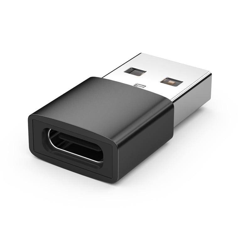 Adaptateur USB-A (mâle) vers USB-C (femelle) Black - Neuf
