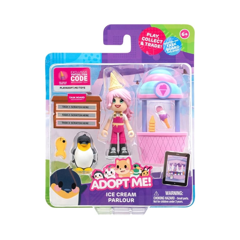 Jazwares Figurines Adopt Me! Friends Pack Ice Cream Parlour 2 figurines + code virtuel