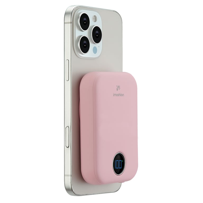 imoshion Batterie externe MagSafe 10.000 mAh - Batterie externe sans fil - Rose - Neuf