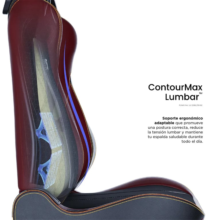 Chaise gaming Vertagear SL5800 HyGenNX Burgundy – Ergonomie avancée soutien lombaire ContourMax™ assise ventilée VertaAir™ tissu nanotechnologie café Neuf - vue 2