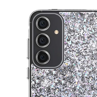 Custodia per Samsung Galaxy S24+ Design con paillettes disco iridescenti