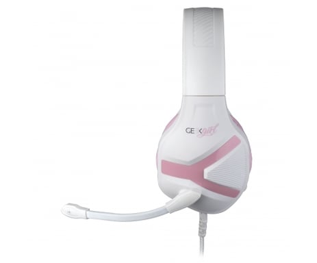 Konix Geek Girl Auriculares de cristal con diadema con cable Play Pink, White