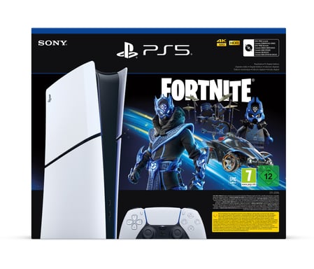 Pack PS5 Slim & Fortnite Cobalt Star - Console de Jeux Playstation 5 Slim (Digitale) 1 To, Blanc