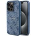 Custodia Guess per iPhone 14 Pro 6.1'' blu Custodia rigida 4G Collection in pelle Logo in metallo MagSafe