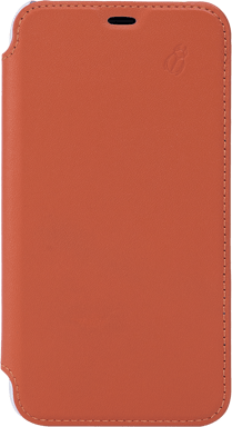 Folio en Cuir Orange avec dos transparent pour Apple iPhone XR Beetlecase