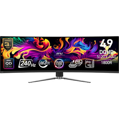 MSI MPG 491CQPXDE QD-OLED écran plat de PC 124,5 cm (49 ) 5120 x 1440 pixels Dual QHD Noir - Neuf