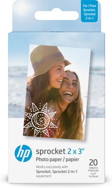 Paquete de 20 hojas de papel HP Sprocket 2x3