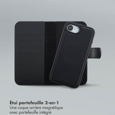 Selencia Étui portefeuille amovible Olyn avec MagSafe pour Apple iPhone 16e - Noir
