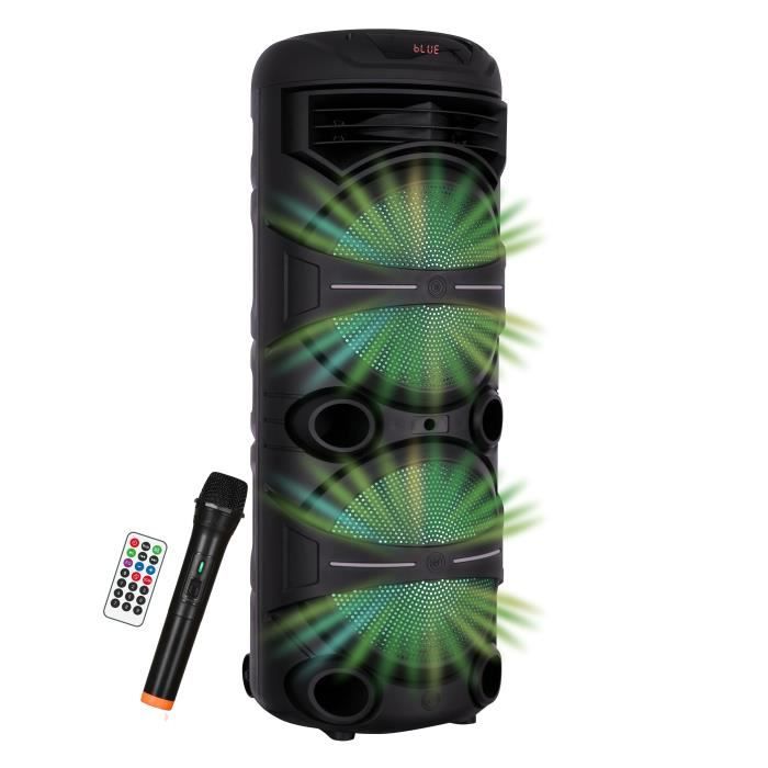 Enceinte karaoké INOVALLEY Lumineuse 1000 Watts Bluetooth V5.0 Autonomie 2 à 3 heures Micro sans fil inclus - vue 2