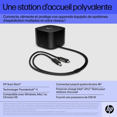 HP Thunderbolt Docking Station 280 W G4 con cavo combinato