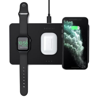 Satechi ST-X3TWCPM chargeur d'appareils mobiles Casques, Smartphone, Smartwatch Noir Secteur Recharge sans fil Intérieure