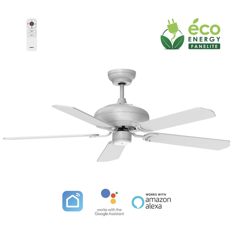 Fanelite Ventilateur de plafond 152 cm ALIZE Moteur DC Télécommande Wifi&Contrôles vocaux 5 pales Très silencieux Neuf
