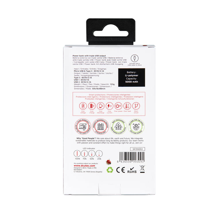 DCU Advance Tecnologic 34155000 banque d'alimentation électrique Lithium 5000 mAh Neuf - vue 6