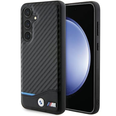 Étui BMW Leather Carbon pour Samsung Galaxy S24, noir