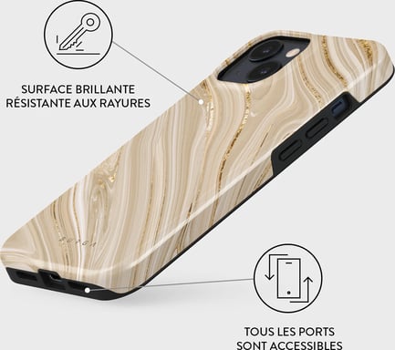 Burga Funda para iPhone 15 Tough A prueba de golpes modelo Full Glam Beige
