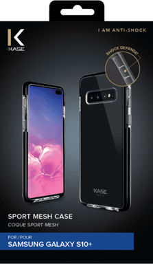 Funda de malla deportiva para Samsung Galaxy S10+, negro azabache