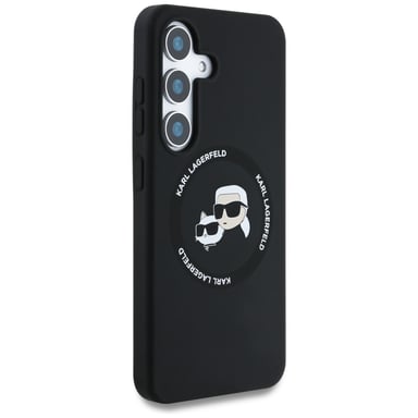 Custodia Karl Lagerfeld in silicone Double Heads MagSafe per Samsung Galaxy S25