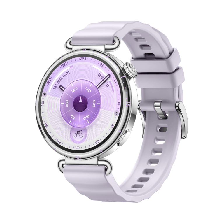 Watch GT6 GPS Boitier de 41 mm Argenté avec bracelet en acier, Violet - Neuf