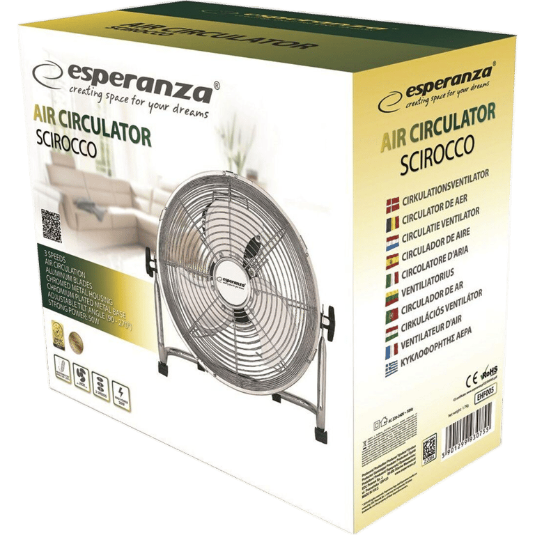 Esperanza EHF005 Ventilateur de circulation Scirocco 12'' chrome - vue 2