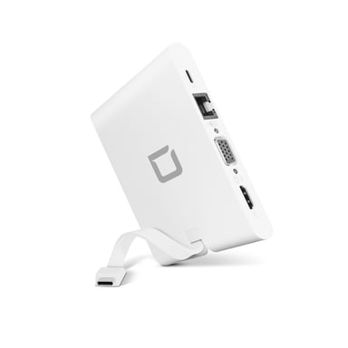 DICOTA D31729 base para portátil y replicador de puertos Blanco