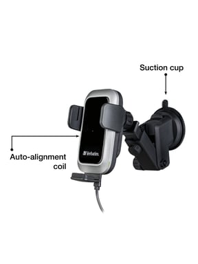 Verbatim FWC-03 Pro Qi Fast Wireless Autoladegerät retail Smartphone Negro USB Cargador inalámbrico Auto