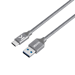 Cavo USB 3.2 Gen 2 a ricarica rapida da USB-C a USB-A con intreccio metallico per ricarica/sincronizzazione (1M), grigio siderale