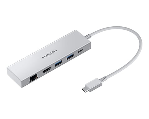 Adaptador multipuerto 5 en 1 USB C a USB A/ USB C/ HDMI/ ETHERNET 0,2m Samsung Gris
