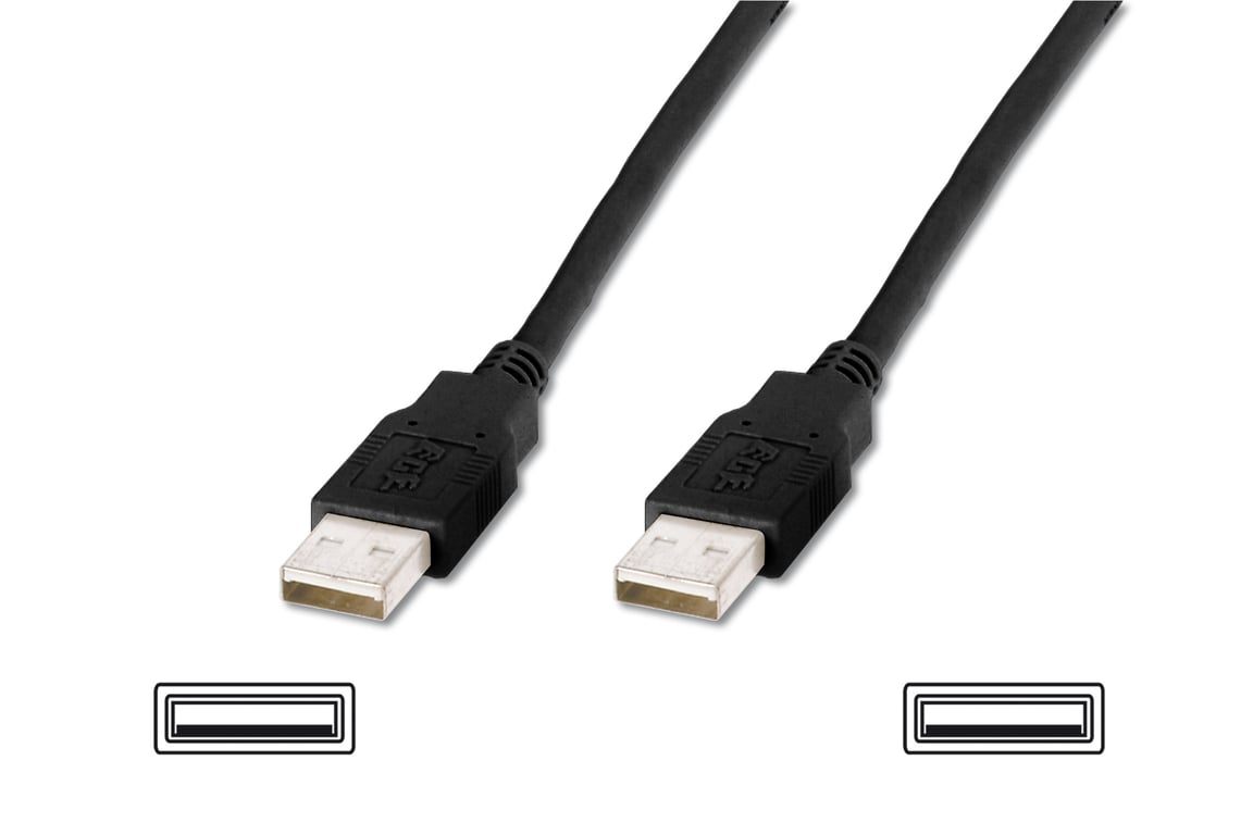 Digitus Dk-300101-018-S Câble Usb Usb 2.0 1,8 M Usb A Noir - Bon État