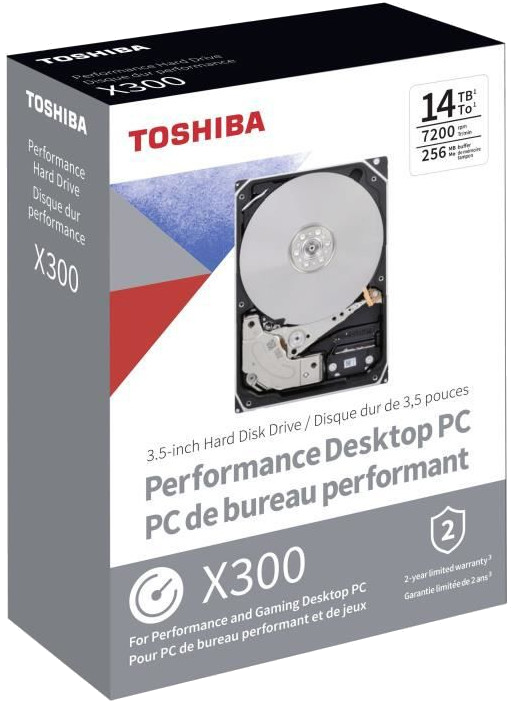 TOSHIBA - Disque dur Interne - X300 - 14To - 7 200 tr/min - 3.5 (HDWR21EEZSTA)