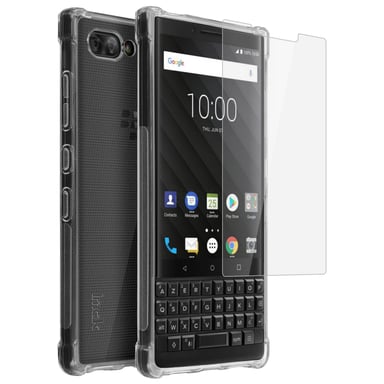 Imak Carcasa BlackBerry KEY2 Silicona + Protector de pantalla – Transp.