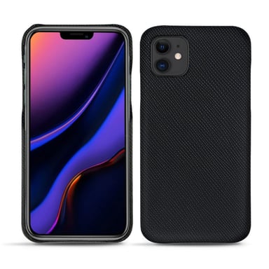 Coque cuir Apple iPhone 11 -  - Noir - Cuir saffiano