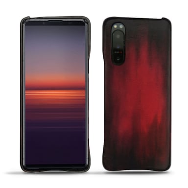Coque cuir Sony Xperia 5 II -  - Rouge - Cuir patine